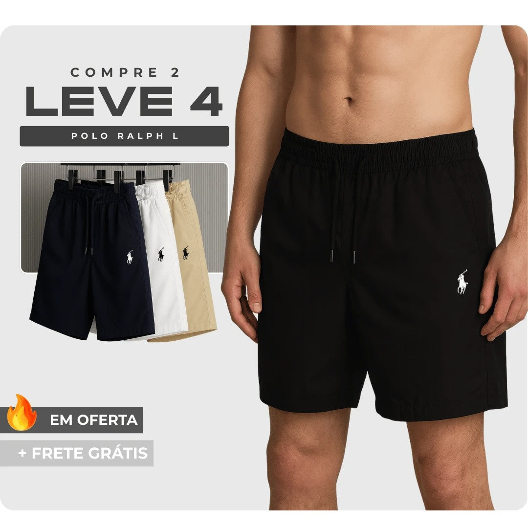 Kit 4 Bermudas Ralph Masculinas em Tecido Premium