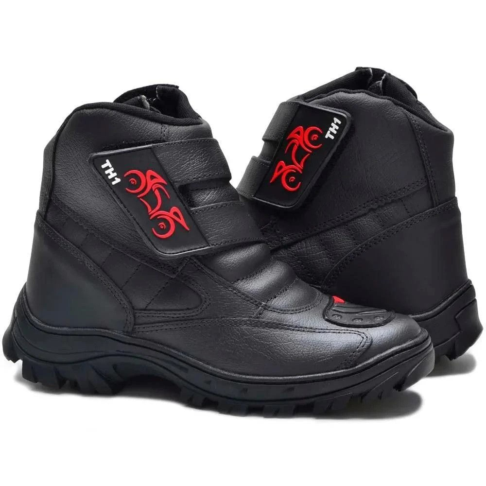 Kit Bota Ortopédica Vulkan com Cano Médio em 100% Couro Floater + BRINDES: Relógio Tático, Cinto e Carteira