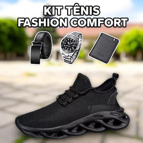 Kit Tênis Masculino Fashion Comfort + 3 BRINDES: Cinto, Relógio e Carteira