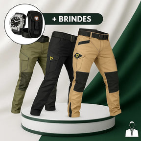 [Leve 3 Pague 2] Calça Militar Lionor em Tecido RipStop e Poliéster +BRINDES: Relógio Tático e Cinto Tático e Mini Bag