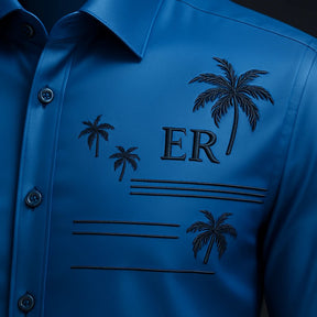 [PAGUE 3 LEVE 5] Camisa Social Masculina Rivanel em 68% Viscose, 27% Seda Tecnológica e 5% Elastano + BRINDES: Cinto, Carteira e Relógio