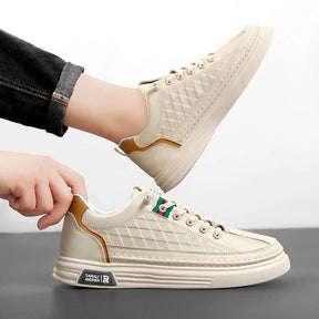 Tênis Casual Ortopédico Masculino Alvion em Couro e Sola Antiderrapante +BRINDES: Relógio, Cinto e Carteira